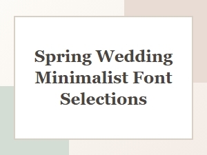 Minimalist Sans Serif Fonts for Your Spring Wedding